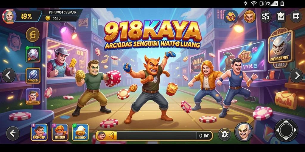 Tampilan gameplay seru dari 918KAYA dengan tantangan Arcade.