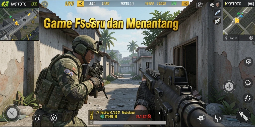 Tangkapan layar gameplay KPKTOTO menunjukkan aksi menegangkan dalam mode FPS.