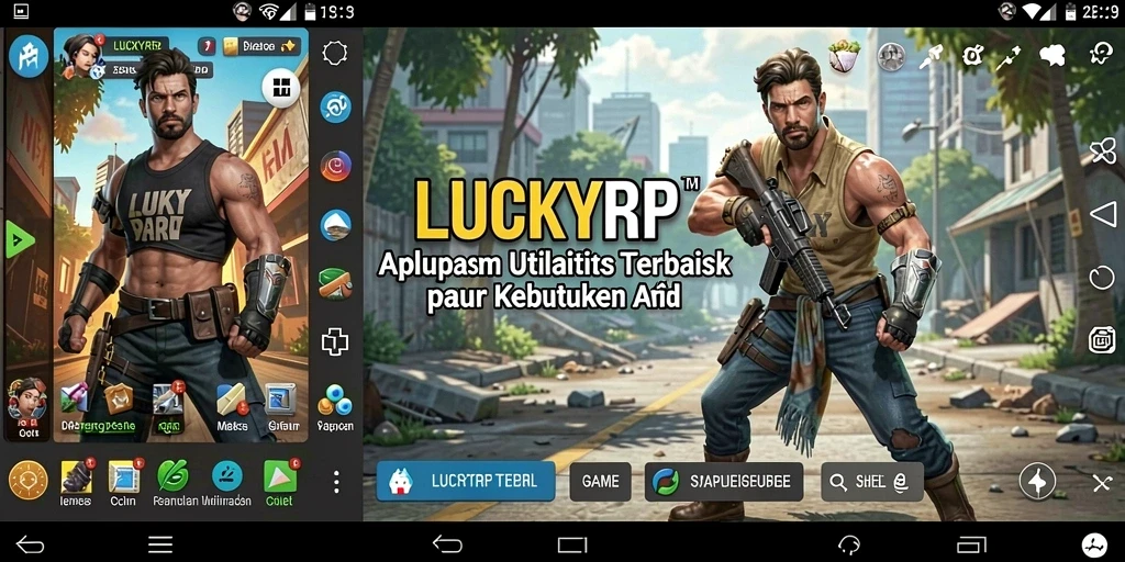 Tampilan antarmuka utama LUCKYRP yang intuitif dan mudah digunakan.