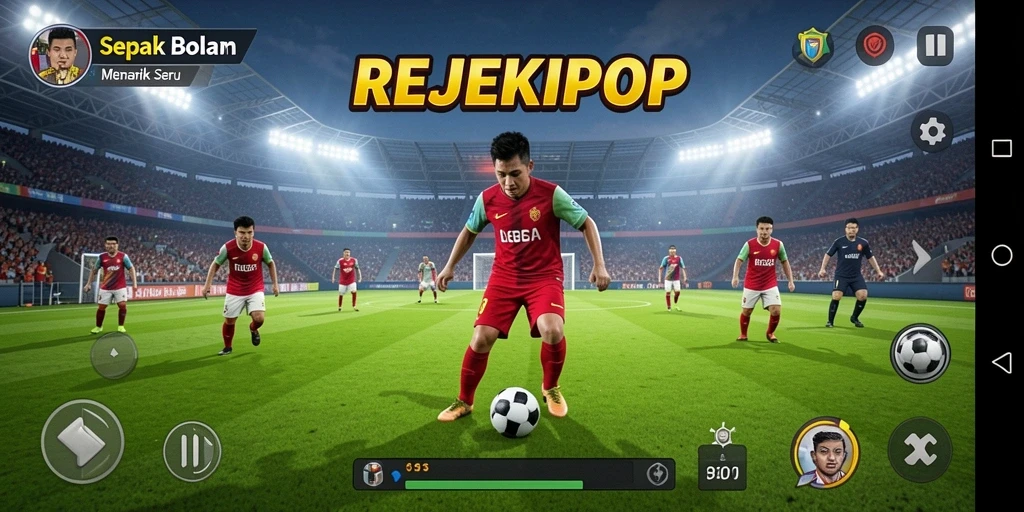 Tangkapan layar gameplay REJEKIPOP menunjukkan aksi pertandingan yang mendebarkan.