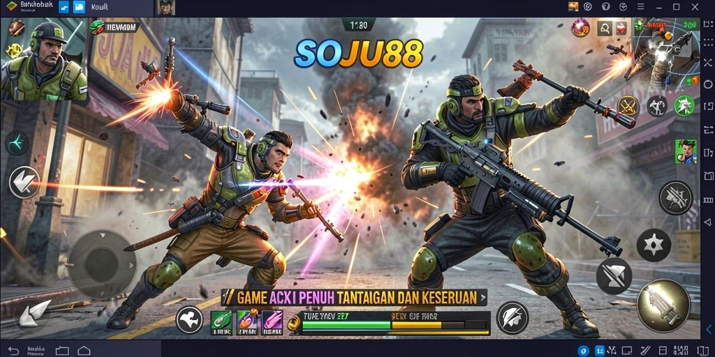 Tampilan gameplay seru dalam SOJU88 yang penuh aksi.