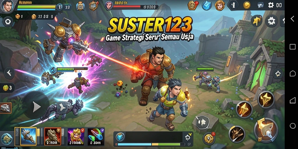 Tangkapan layar gameplay strategis SUSTER123 yang penuh aksi.