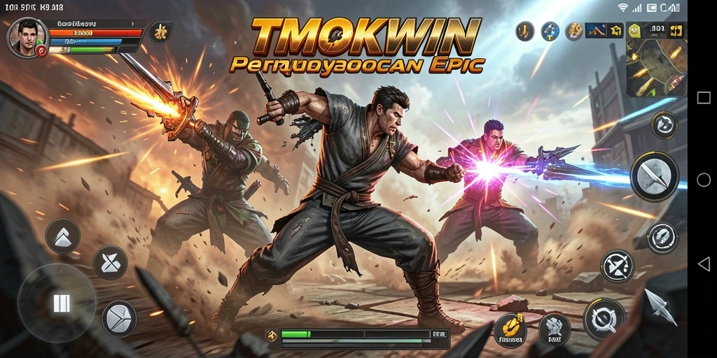 Tangkapan layar TMOKWIN menampilkan intensitas pertarungan di dunia action.