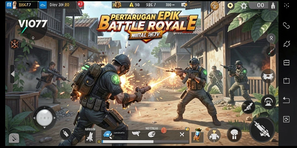 Tampilan menarik saat pertarungan di VIO77 Battle Royale.
